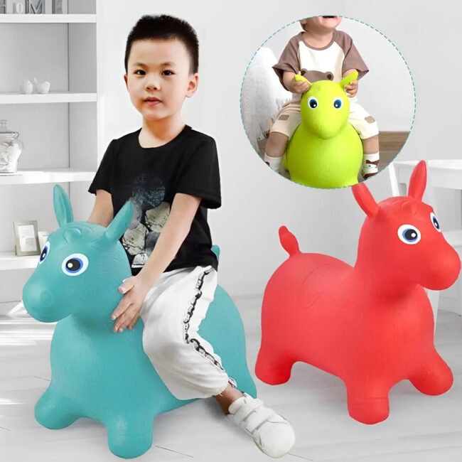 Baby Jumping Animal Hopper - Inflatable Jumping Horse (Large Size) With Music - Image 4