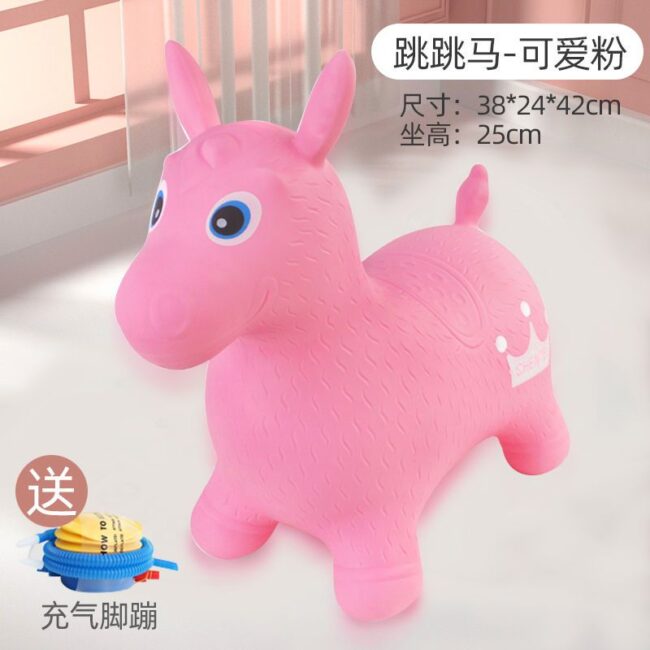 Baby Jumping Animal Hopper - Inflatable Jumping Horse (Large Size) With Music - Image 3