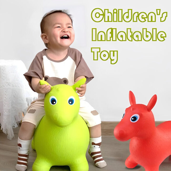 Baby Jumping Animal Hopper - Inflatable Jumping Horse (Large Size) With Music